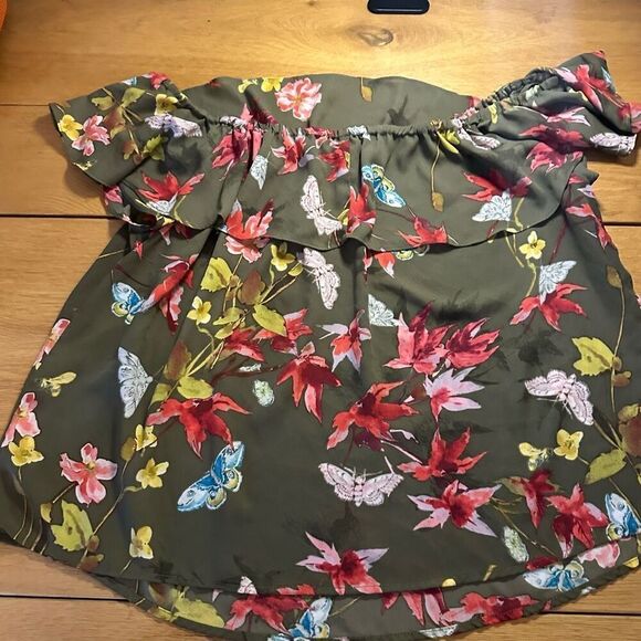 Anthropologie Maeve floral off the shoulder blouse large - Picture 9 of 9
